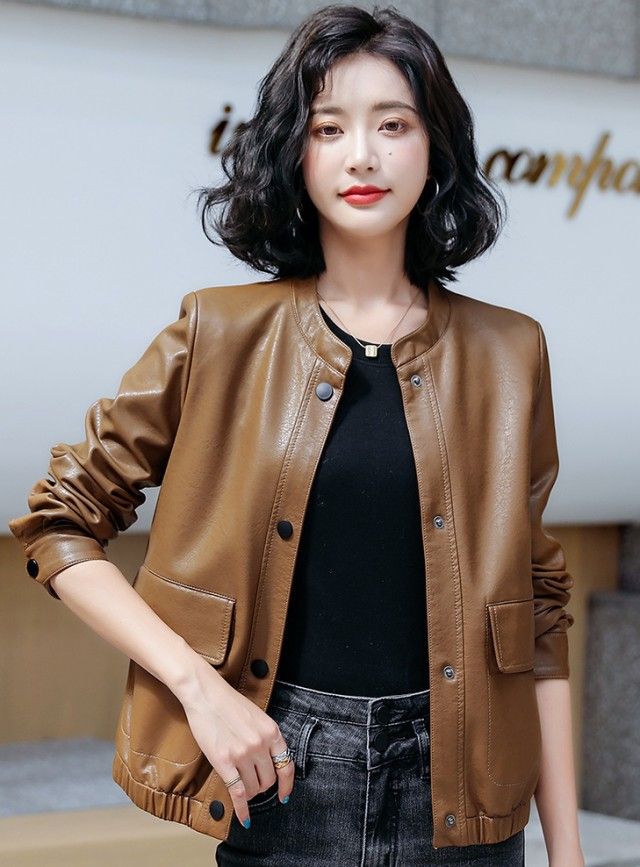 【迅速な出荷】ノーカラージャケット レディース アウター ジャケット ショート丈 レザージャケット ノーカラー 大きいサイズ 3L 4L 5L 6L 春 秋冬 シンプル きれいめ カジュアル 通勤服 16,164円