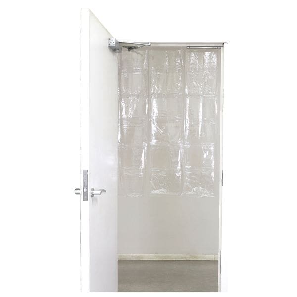 （まとめ） 飛沫防止透明のれん 10枚組連結 透明ポケット付 6ポケットタイプ 窓口 カウンター 受付 10セット