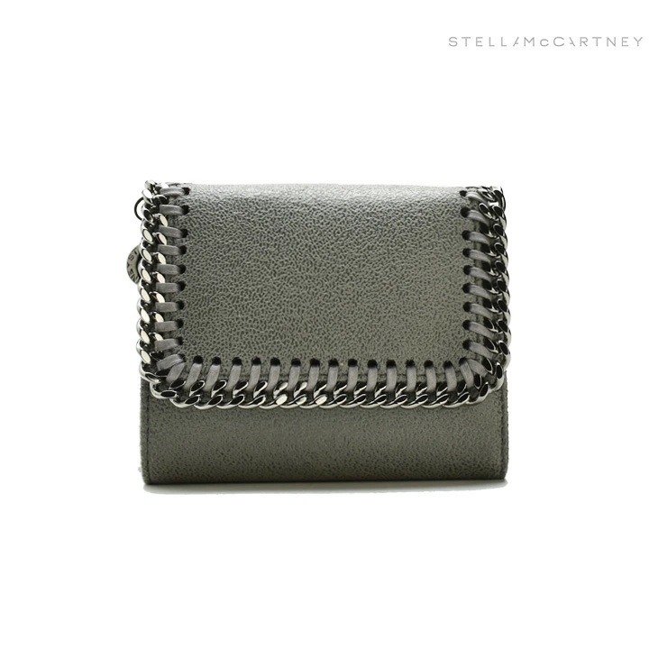 ステラマッカートニー STELLAMcCARTNEY Falabella ファラベラ シャギーディア 3つ折り財布 グレー WALLET[431000w9132-1220］