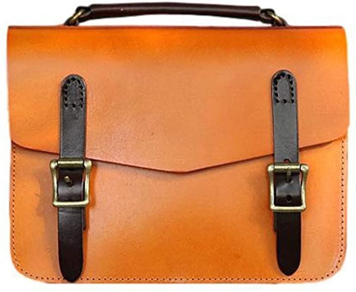 置いてるだけで映える 本革 ショルダーバッグ メンズ レディース 小さめサイズ( ブラウン)