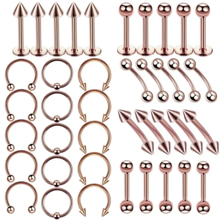 1つ買うと10つ無料16G 40枚セット ピアス ボディピアス 片耳用軟骨ピアス サージカルステンレス128