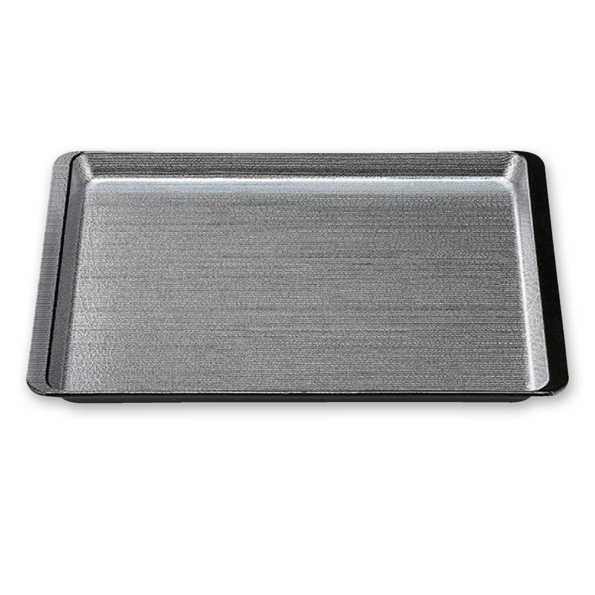 J-kitchens お盆 耐熱Ａ）尺４ツバ付木目トレー銀梨地渕黒ＳＬ(約 41.9×30.5×2.6cm) 日本製