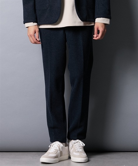 ロングパンツ ２ＷＡＹストレッチ起毛ニット ノータックテーパードスラックス