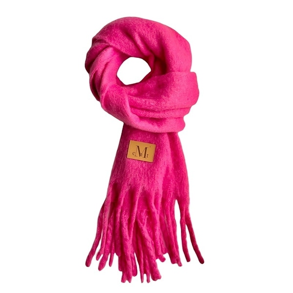 STAR TEAM mahair scarf スターチーム マフラー 赤ピンク - メルカリ