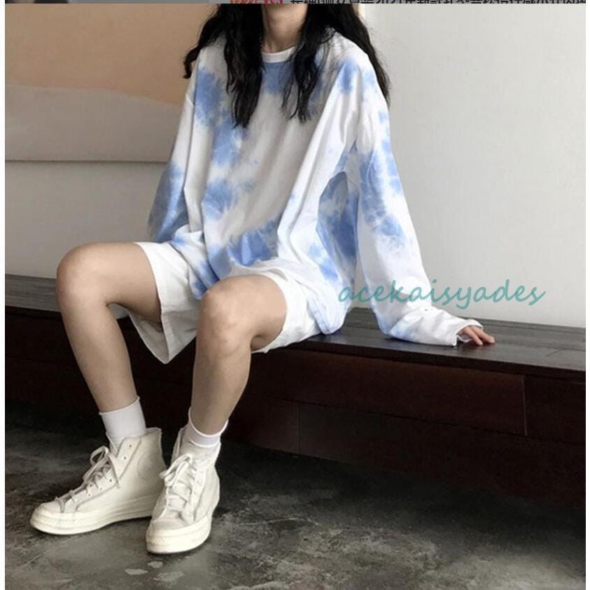 【2025新作SALE】TシャツJPオルチャンストリートダンス衣装長袖タイダイ柄レッスン着HIPHOPロンTトップス