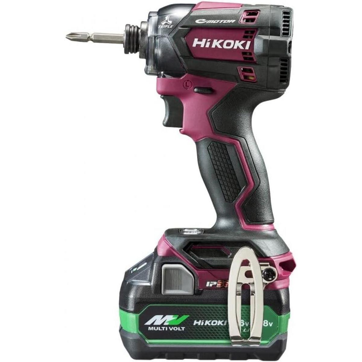 HiKOKI 18V 充電式 コードレス インパクトドライバ WH18DC(2XPZ) フレアレッド 【新型蓄電池2個・充電器・ケース付】