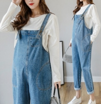 マタニティ ボトムス サロペット デニムパンツ 袖なし 襟なし デニム かわいい 可愛い きれいめ シンプル カジュアル おしゃれ お洒落 かっこいい レトロ 可愛い 女子 こなれ感 6,564円