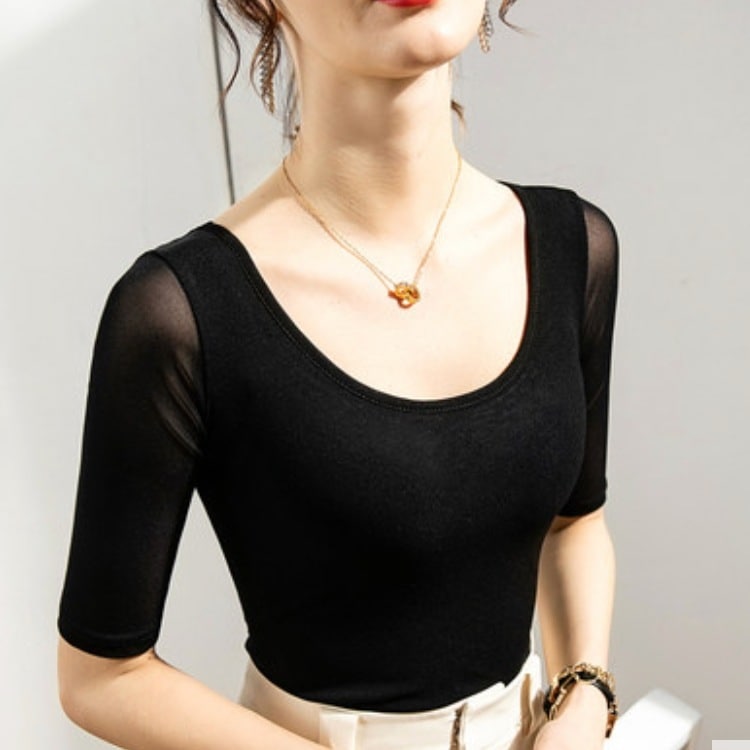 インナー トップス デート 袖あり 半袖 5分袖 五分袖 長袖 ラウンドネック ハイネック タートルネック スマート 薄手 きれいめ シンプル カジュアル おしゃれ お洒落 かっこいい