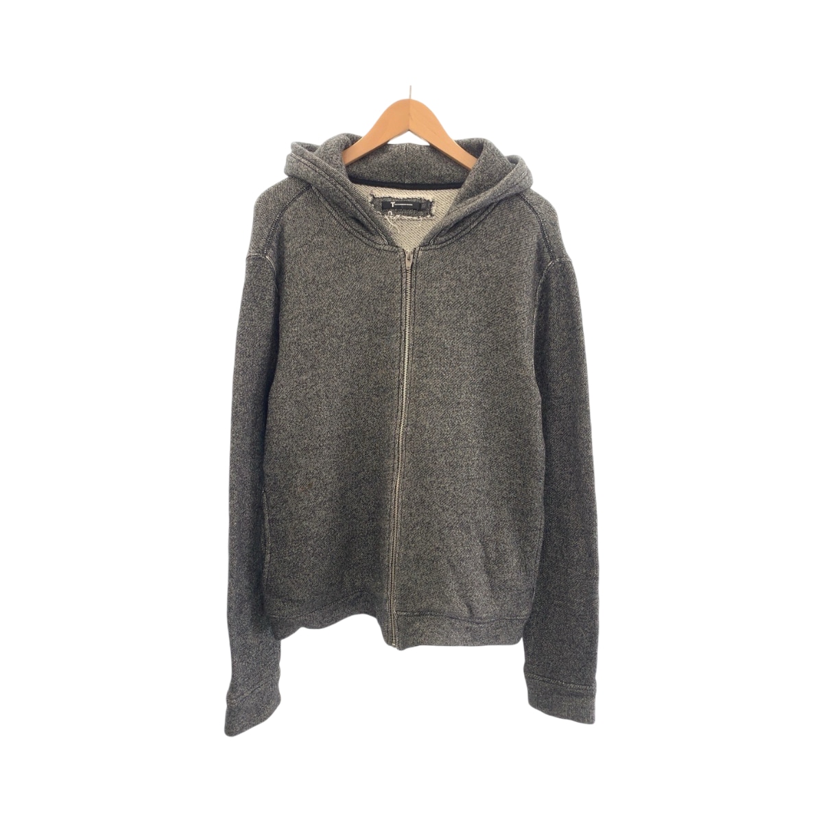 サイズS グレー シルバー金具 コットン パーカー ジップパーカー レディース 410202