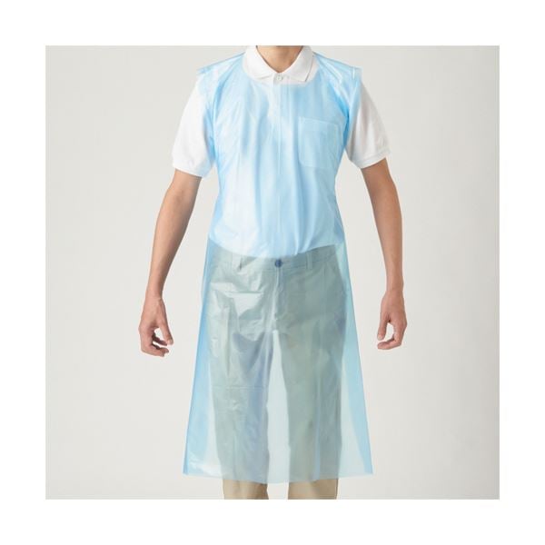 （まとめ） 川西工業ポリエチエプロン エコノミー フリーサイズ ブルー 4440 1箱（50枚） (×10セット)