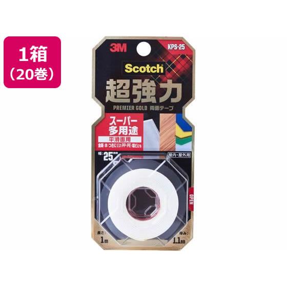 スコッチ 超強力両面テープ プレミアゴールド 25mm×1m 20巻 3M KPS-25