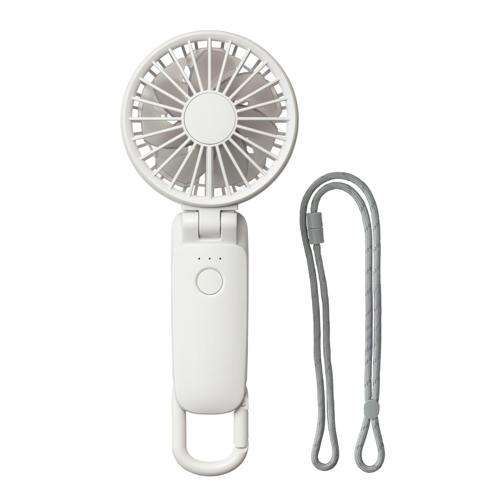 リズム(RHYTHM) ハンディファン 2025 大風量 静音 15時間続く 3WAY (手持ち 首掛け 卓上) カラビナ＆ストラップ付き 風量5段階 小型 携帯扇風機 通勤 通学 フェス ライブ S