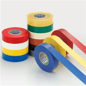 （まとめ）日東電工 ビニールテープ No.21 19mmx20m 赤 1パック（10巻）[x3]