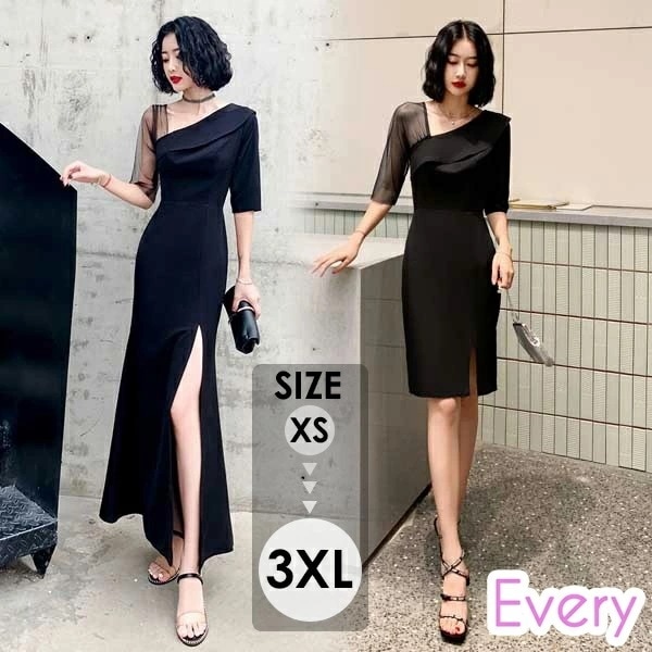 ドレス 大人 ピアノ 発表会 膝丈 ロング丈 ロングドレス 母親 結婚式 演奏会 ピアノ発表会 パーティードレス 結婚式 アシンメトリードレス二次会 袖あり 肩出し 透明感 大人 イブニングドレス セ