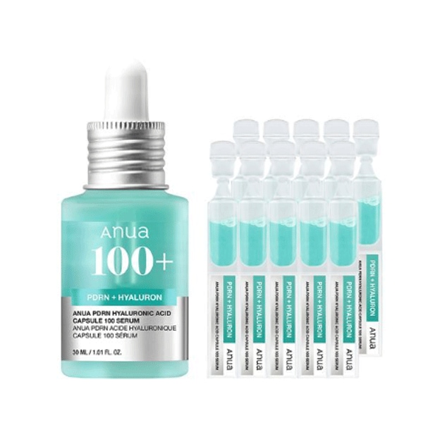 PDRN ヒアルロン酸 カプセル 100 セラム 30ml ＋ (１ml×10ea) 美容液 セラム 鎮静 オリーブヤング 水分