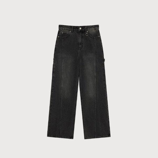 パンツ JQS CO2503PT70-BK ウーマン ストレート デニム パンツ ブラック