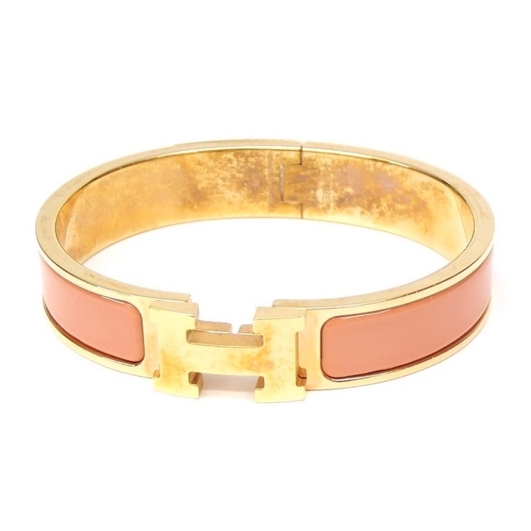 エルメス HERMES バングル クリッククラックPM サーモンピンク【中古】(67810)