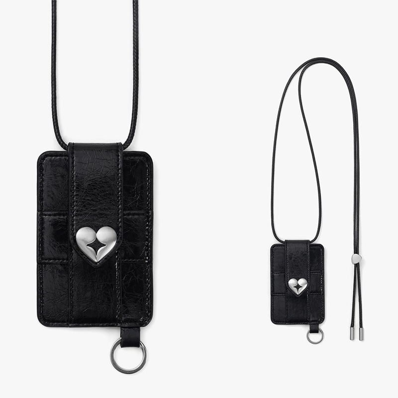 HEARTY STRAP CASE - BLACK / 長さ調節ができるネックタイプのカードケース