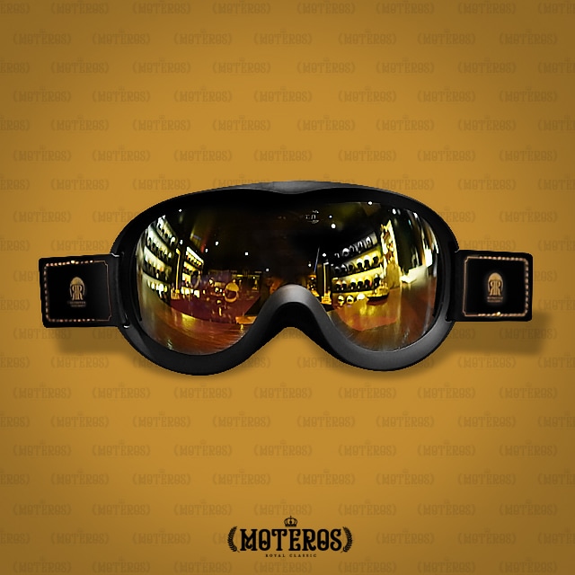 オートバイ スキー ウィンドブロック ゴーグル GOGGLE MOTORCYCLE - GOLD