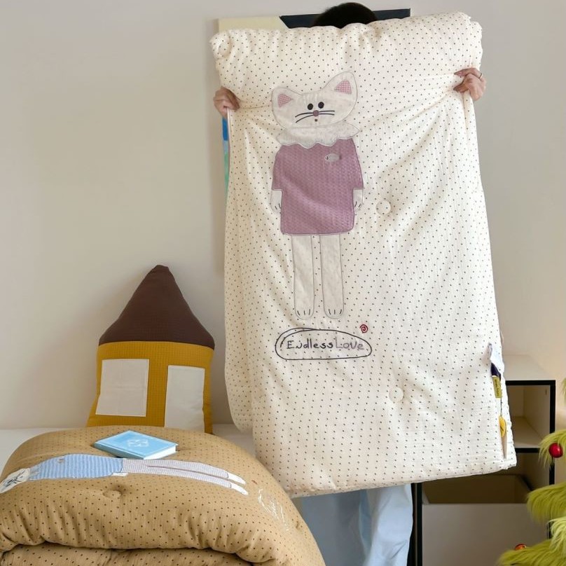 クラス A 二層糸春秋キルトコア Ins 水玉子供用純綿増粘冬キルト抗菌幼稚園男の子女の子 6,560円