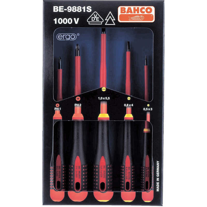 スナップオンツールズ　エルゴ絶縁タイプドライバー　BE9881S (1セット5本)