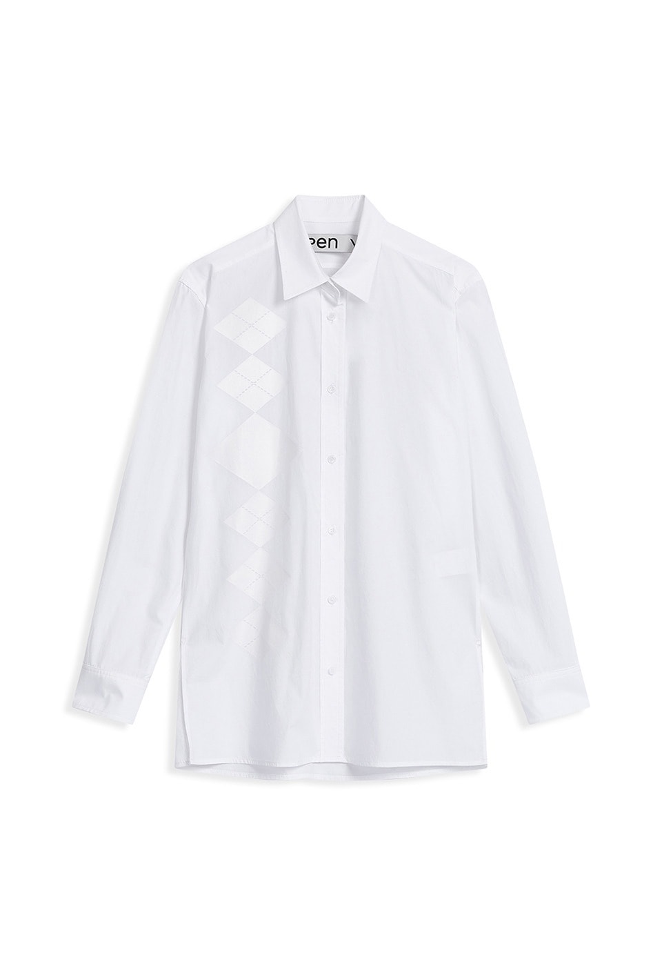 【OPEN Yy】 ARGYLE BUTTON DOWN SHIRT : WHITE