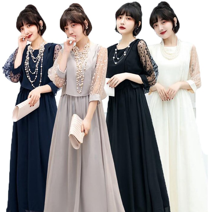 送料無料 パーティードレス 結婚式 ワンピース シフォンワンピース ロングドレス ドレス 二次会 フォーマル フォーマル お呼ばれ 服 服装 ミセス 大人 上品 他と被らない 20代30代40代 レデ