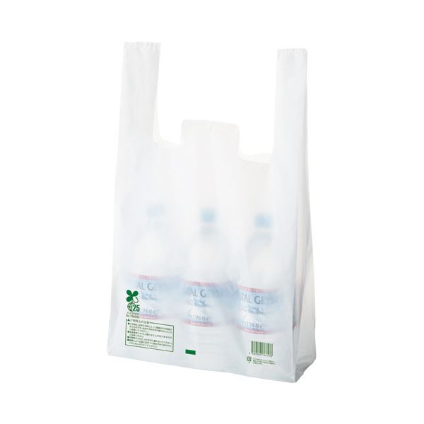 TANOSEEバイオマス配合レジ袋(乳白) 45号 1セット(1000枚:100枚10パック)