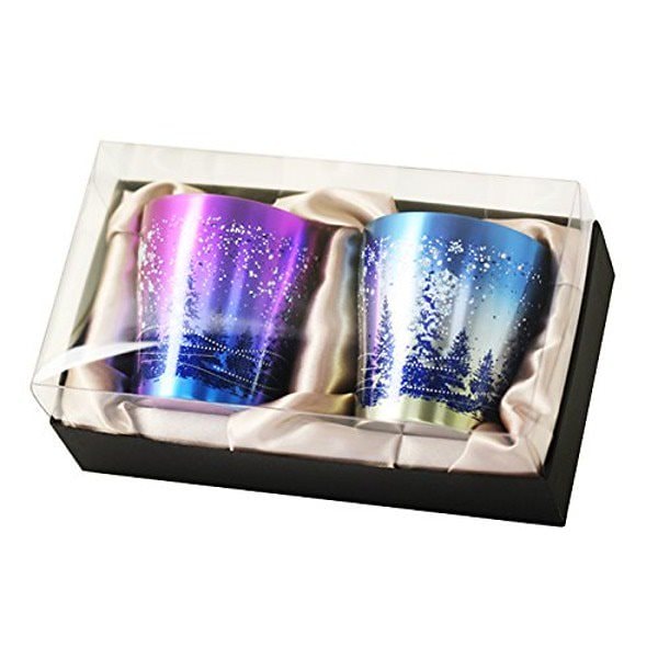 HORIE（ホリエ） 新潟県燕産 チタン二重タンブラー 華チタン 250cc 雪花（マゼンタ/ブルー）2色セット