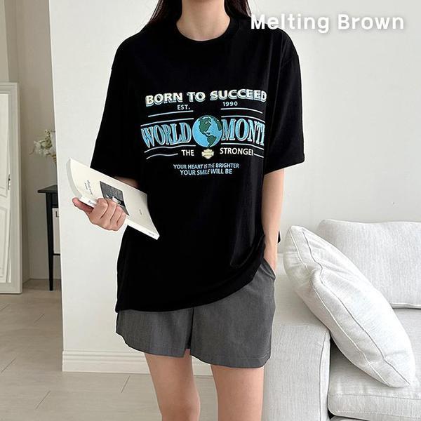 女性オーバーフィット半袖Tシャツ女性プリント半袖 wd3