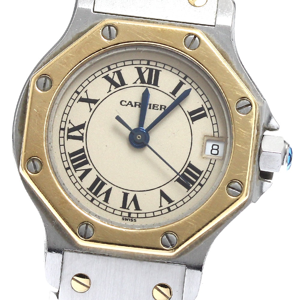 ジャンク カルティエ CARTIER W2001683 サントスオクタゴンSM デイト クォーツ レディース _886898【中古】