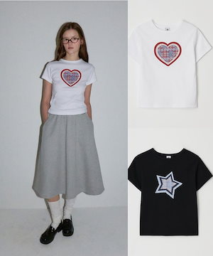 Tシャツ・カットソー RONRON PATCHWORK RUFFLE SHORT SLEEVE T SHIRT WHITE PATCHWORK RUFFLE SHORT SLEEVE T SHIRT WHITE - RONRON 론론