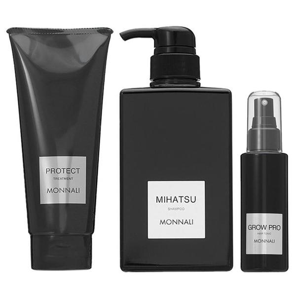 【セット】 ブラックシリーズ ヘアケアセットC（クレンジング シャンプー MIHATSU 350mL + カバートリートメント PROTECT 200g + スカルプエッセンス グロウ プロ 100m