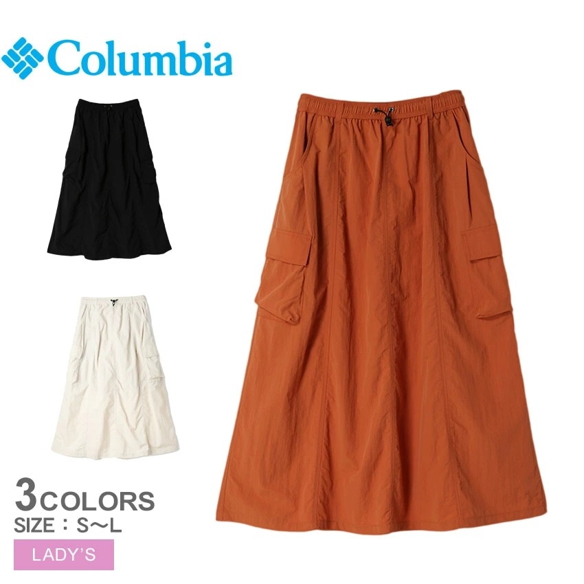 ウィメンズジプシーバーズスカート PL6867 レディース ウエア スカート マキシ丈 ロング丈 アウトドア カジュアル パウダータッチ カーゴ ミリタリー フラップポケット 総ゴム