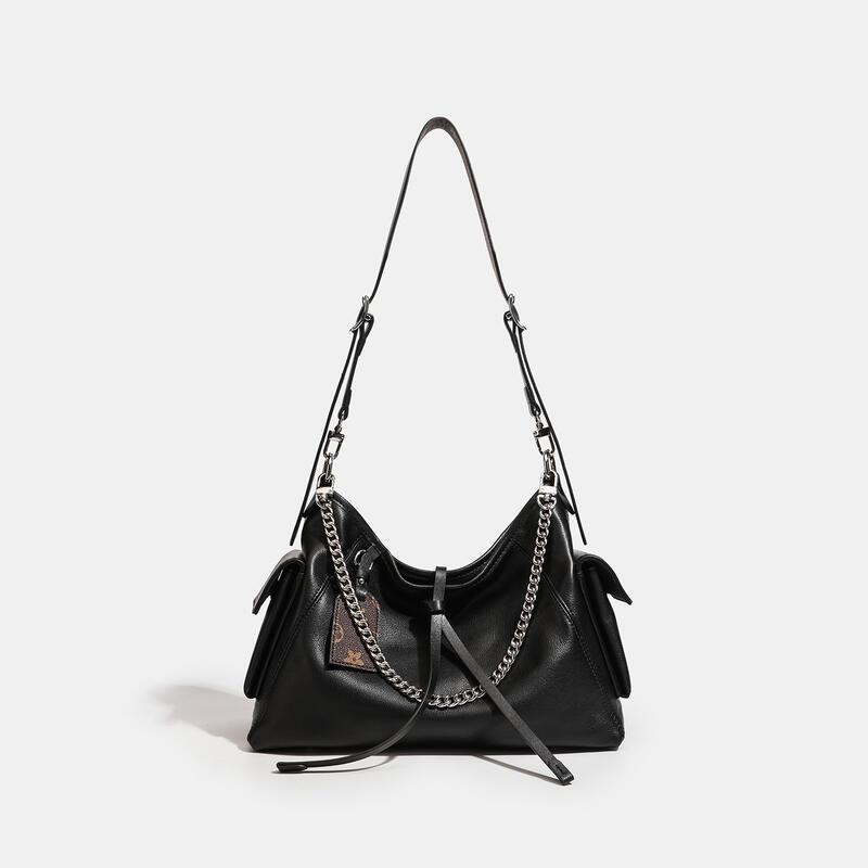 gifts for women daily practical 本革メッセンジャートートバッグ大容量チェーンバッグブラックサムライハイエンドショルダークロスボディバッグ