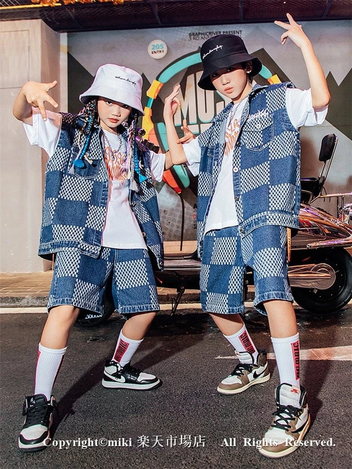 デニムシャツ デニムパンツ Tシャツ セットアップ 上下セット ジーンズ ジーパン デニムダンス衣装 デニムシャツ ダンス衣装 セットアップ 男の子 女の子 トップス ガールズ ジャッズ ヒップホップ