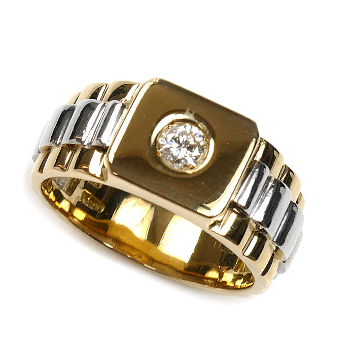 K18YG/Pt900 リング・指輪 ダイヤモンド0.23ct 22号 12.8g メンズ 中古