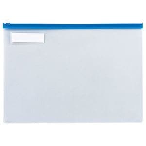 （まとめ） TANOSEE クリヤーケース（クリアケース） B4ヨコ 青 1枚 [x20セット]