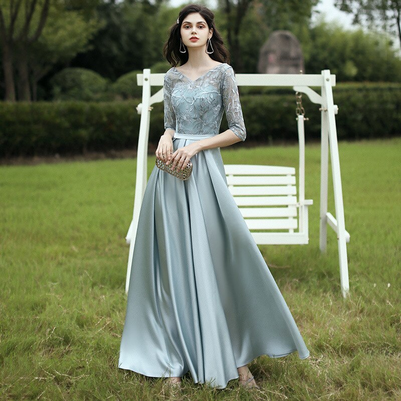 ウェディングドレスロング丈ドレスブライズメイドドレス大人演奏会発表会