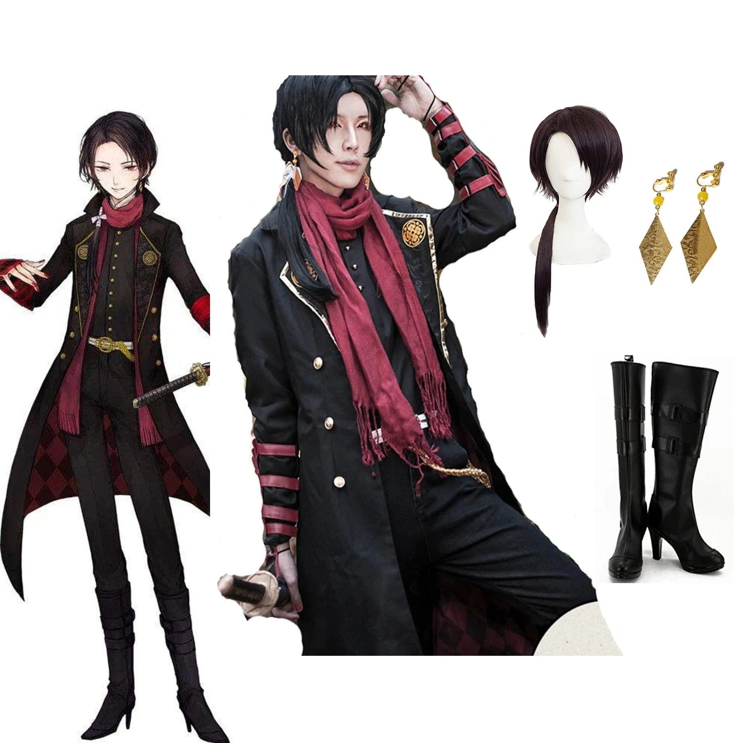 刀剣乱舞 加州清光 軍服 かしゅうきよみつ コスプレ衣装＋イヤリング ウィッグ 靴 追加可 とうらぶ コスプレ 衣装 仮装 変装 ハロウィン パーティー コスプレ ワンピース クリスマス