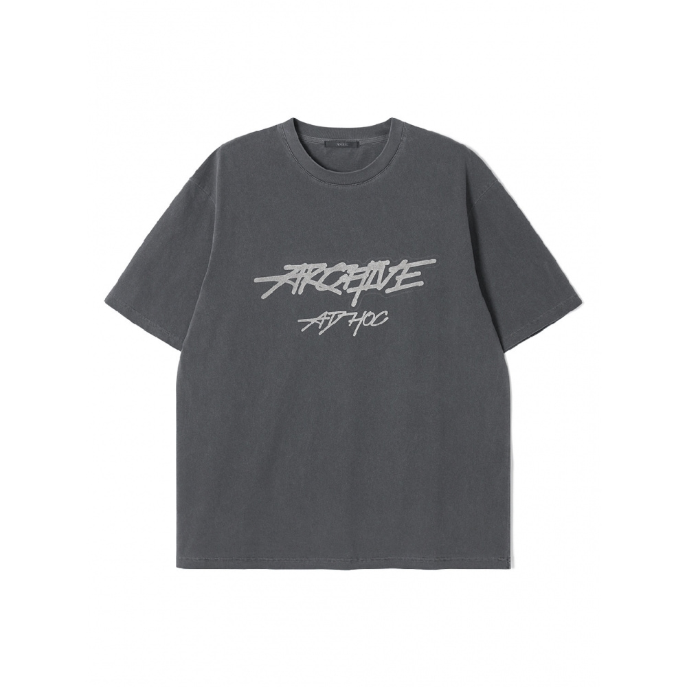 アドホックメンズピグメントアートワーク T シャツ (CH グレー) (HC6STAD)
