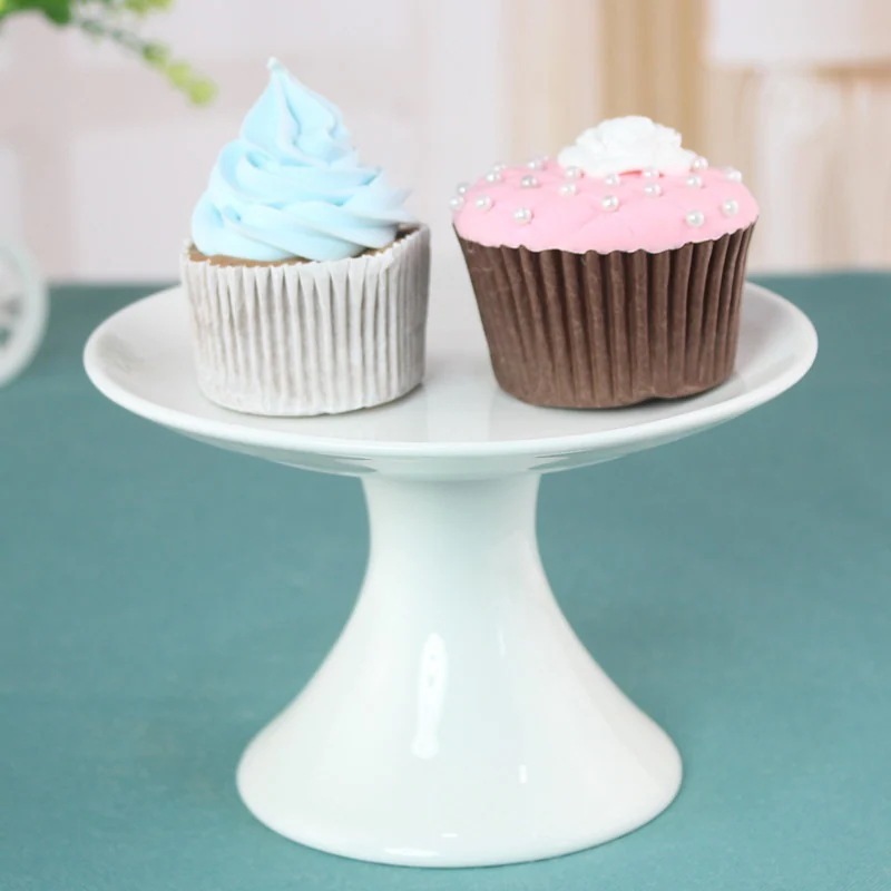 6/8/10/11/12 インチ セラミック スモール ディスク トール プレート ピュア ホワイト ケーキ プレート フルーツ プレート レストラン ホテル 食事 母の日 プレゼント