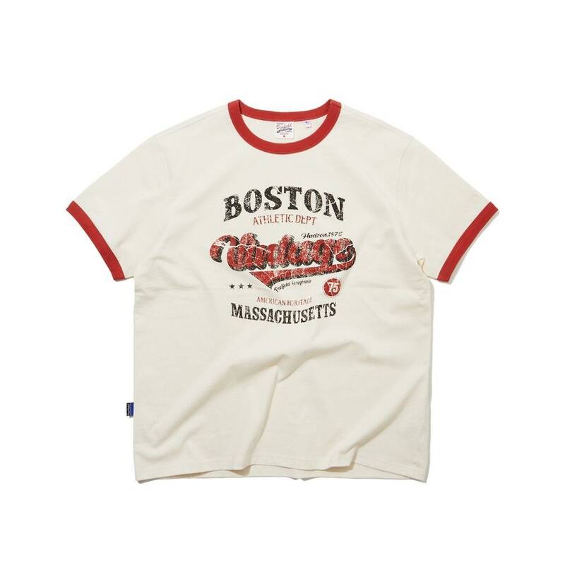 ペンフィールド PENFIELD ボストンレタリング ヴィンテージグラフィック リングガー半袖Tシャツ アイボリー FS2KT71U 479708