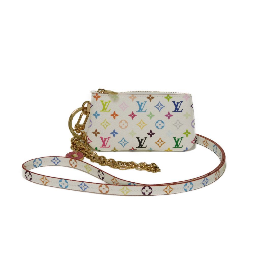 【中古】 コインケース 村上隆 マルチカラー ネックストラップ 未使用 LV×TM フォンホルダー モノグラム マルチカラー M14099