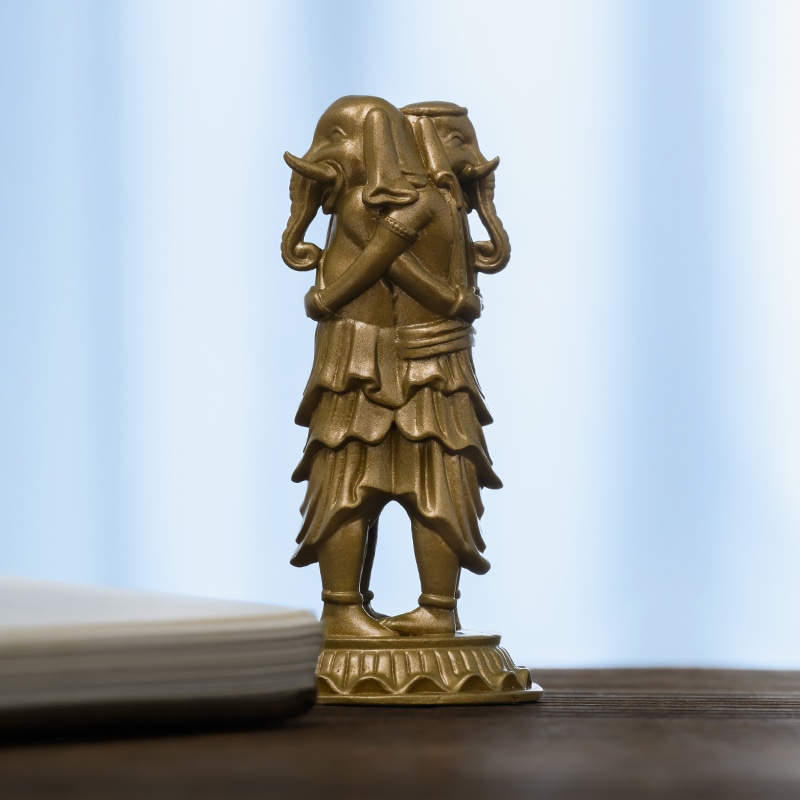 手作 歓喜天 仏像 黄銅製の富と和合の守護者家庭やオフィスに適なヴィンテージデザイン