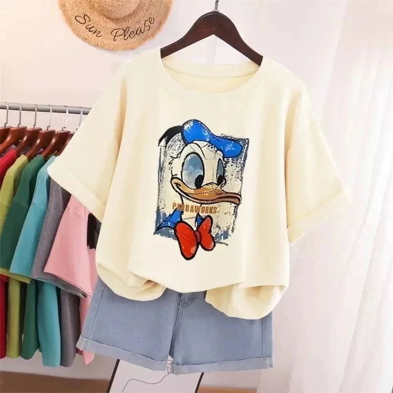 【2個買うと1個無料】マウス服 ペアルック ドナルドダック 大きいサイズ Tシャツ レディース Tシャツ ウェア 半袖 多色 男女兼用gh12