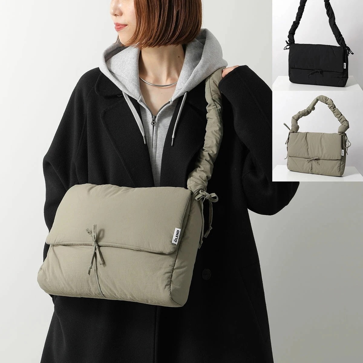 OLEND オレンド ショルダーバッグ LARGE NINA BAG ラージ ニナ バッグ レディース ナイロン クロスボディ パフバッグ 撥水 軽量 鞄 カラー2色 【ts】