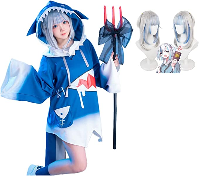 大人気にじさんじ バーチャルYouTuber VTuber がうるぐら 噶嗚古拉 コスプレ衣装+ウィッグ メイド服 衣装 風 お盆 プレゼント 祭り 夏祭り 変装 ステージ 文化祭 学園祭 ハロウィン