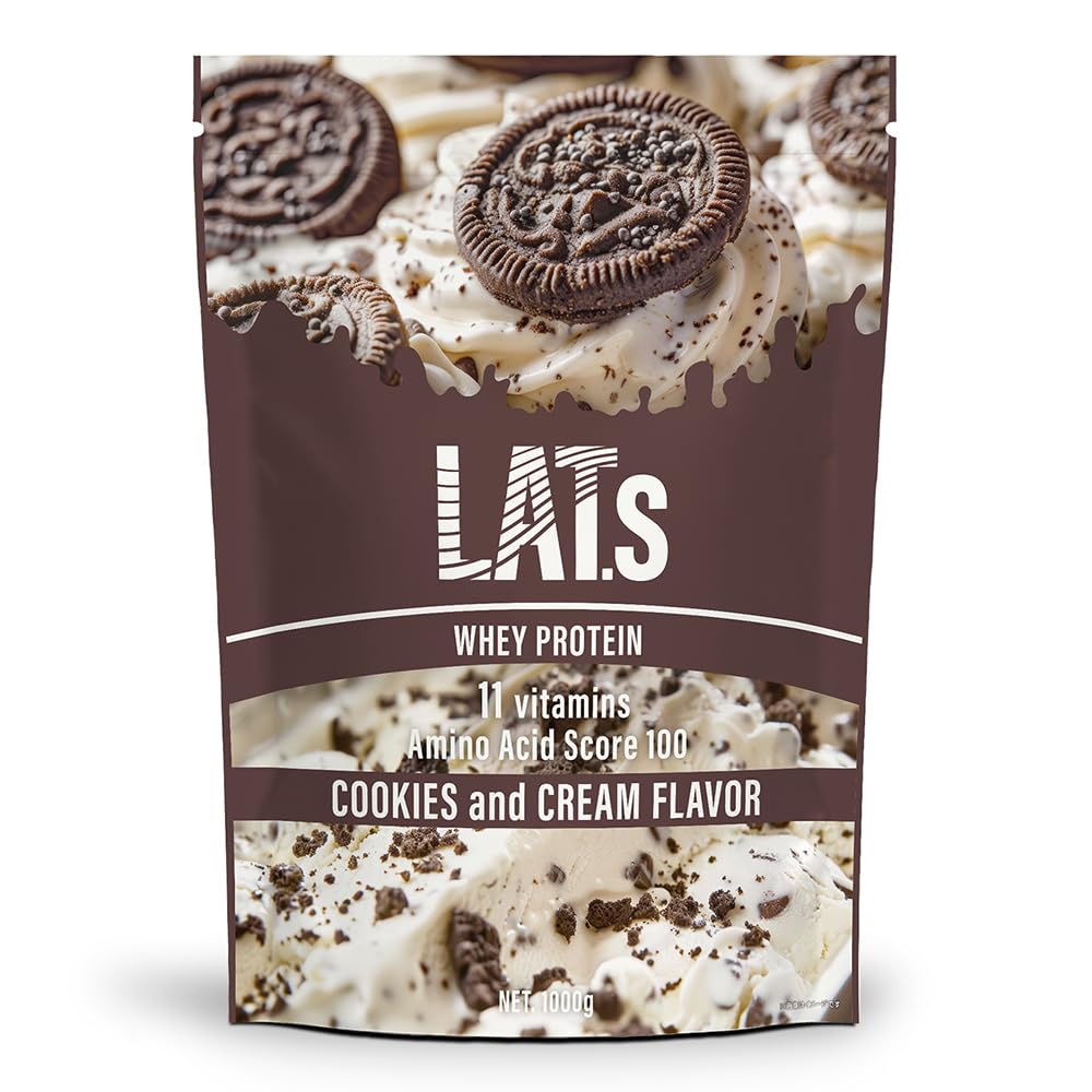ラット プロテイン ホエイ 1kg ビタミン 11種配合 国内製造 高たんぱく クッキーアンドクリーム風味 クッキー クリーム スイーツ シェイカーで溶けやすい 糖質摂取 トレーニングに最適 LATs