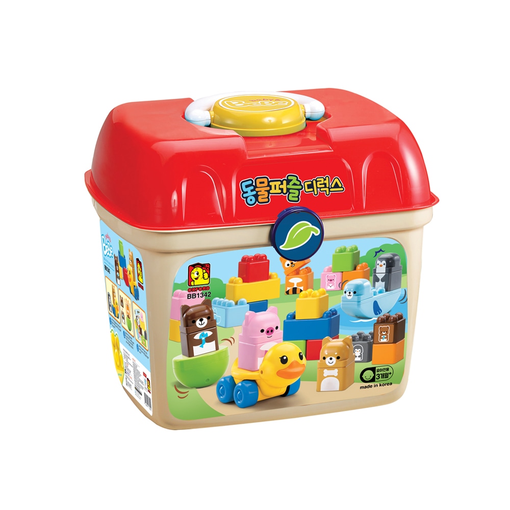 オックスフォード ベベ 動物パズル デラックス ブロック おもちゃ BB1342 赤ちゃん 小筋肉発達 創意力 ブロック